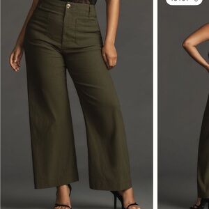 Anthropologie Maeve Colette Full Length Pant, Dark green